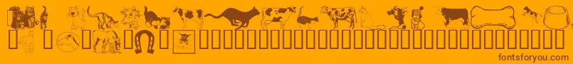 Więcej informacji o czcionce Wmanimals1 Czcionka Wmanimals1 – brązowe czcionki na pomarańczowym tle