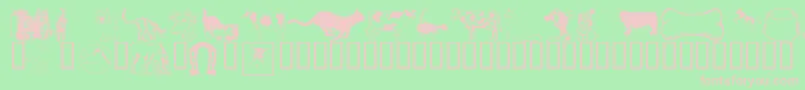 Wmanimals1 Font – Pink Fonts on Green Background