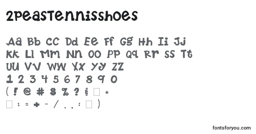 Czcionka 2peasTennisShoes – alfabet, cyfry, specjalne znaki