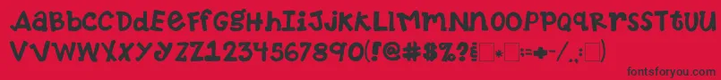 2peasTennisShoes Font – Black Fonts on Red Background