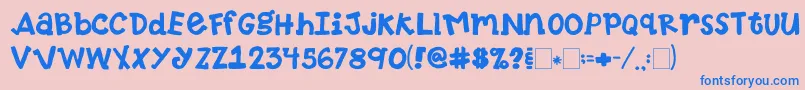 2peasTennisShoes Font – Blue Fonts on Pink Background