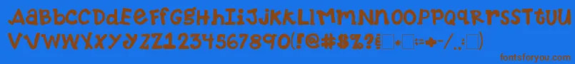 2peasTennisShoes Font – Brown Fonts on Blue Background