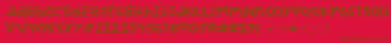 2peasTennisShoes Font – Brown Fonts on Red Background
