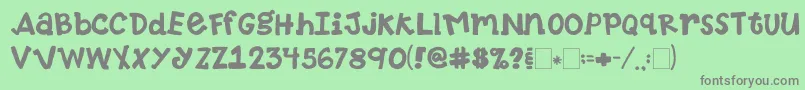 2peasTennisShoes Font – Gray Fonts on Green Background