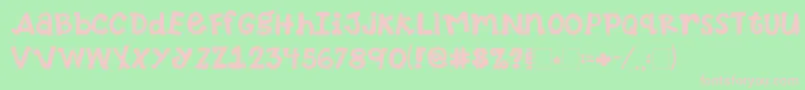 フォント2peasTennisShoes – 緑の背景にピンクのフォント