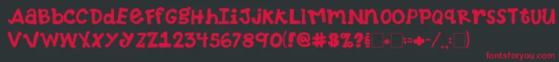 2peasTennisShoes Font – Red Fonts on Black Background