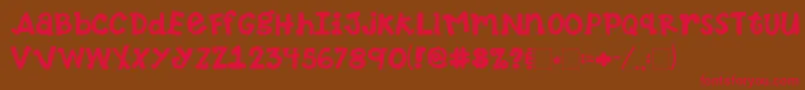 2peasTennisShoes Font – Red Fonts on Brown Background