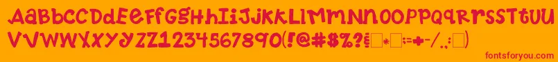 2peasTennisShoes Font – Red Fonts on Orange Background