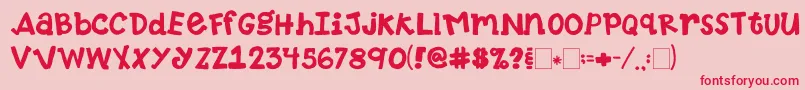 2peasTennisShoes Font – Red Fonts on Pink Background