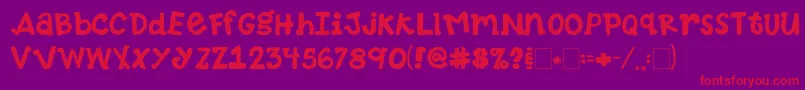 2peasTennisShoes Font – Red Fonts on Purple Background