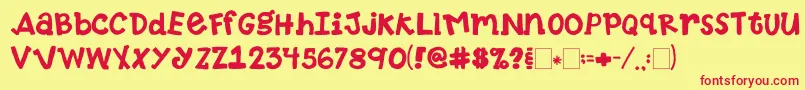 2peasTennisShoes Font – Red Fonts on Yellow Background