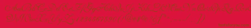 Saffrontoo-fontti – ruskeat fontit punaisella taustalla