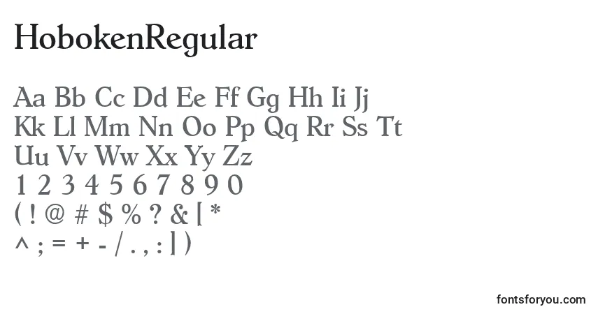 Schriftart HobokenRegular – Alphabet, Zahlen, spezielle Symbole