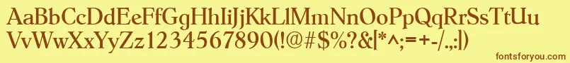 HobokenRegular Font – Brown Fonts on Yellow Background