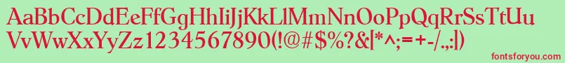 HobokenRegular Font – Red Fonts on Green Background