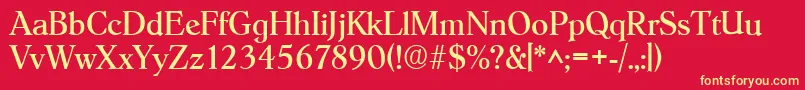 HobokenRegular Font – Yellow Fonts on Red Background