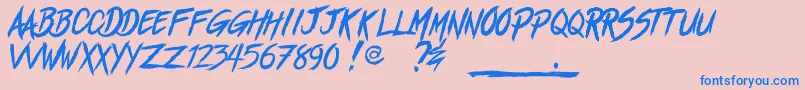 ActOfRejection Font – Blue Fonts on Pink Background