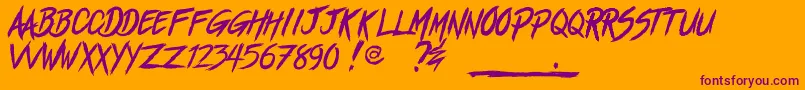 ActOfRejection Font – Purple Fonts on Orange Background