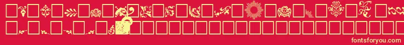 FelipeRegular-Schriftart – Gelbe Schriften auf rotem Hintergrund