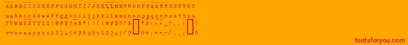 フォントHammerkeys – オレンジの背景に赤い文字