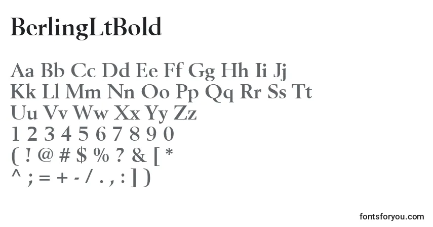 A fonte BerlingLtBold – alfabeto, números, caracteres especiais