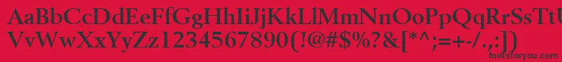 フォントBerlingLtBold – 赤い背景に黒い文字