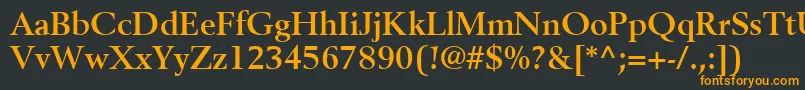 フォントBerlingLtBold – 黒い背景にオレンジの文字