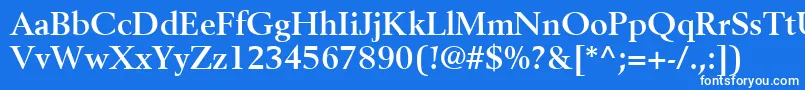 フォントBerlingLtBold – 青い背景に白い文字