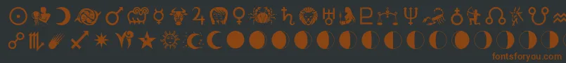 Astrologer Font – Brown Fonts on Black Background