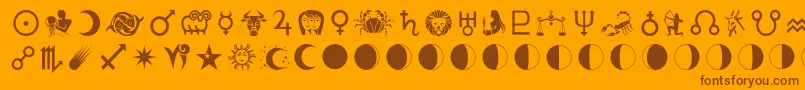 Astrologer Font – Brown Fonts on Orange Background