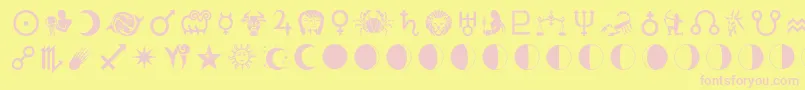 Więcej informacji o czcionce Astrologer Czcionka Astrologer – różowe czcionki na żółtym tle