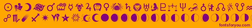 Astrologer Font – Purple Fonts on Orange Background