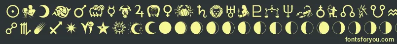 Astrologer Font – Yellow Fonts on Black Background