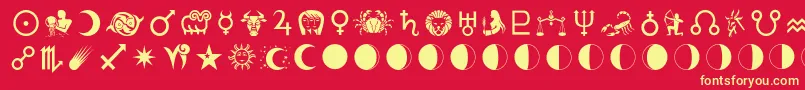 Astrologer Font – Yellow Fonts on Red Background