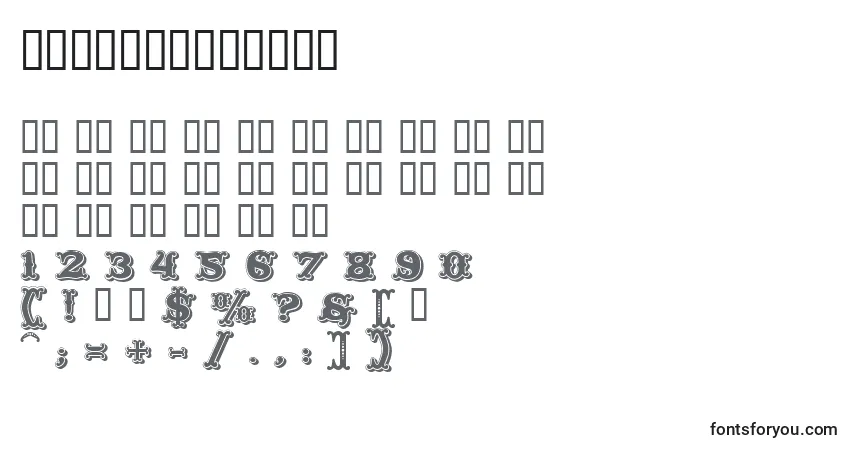 Czcionka ToscaniaDecor – alfabet, cyfry, specjalne znaki
