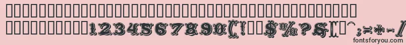 ToscaniaDecor-Schriftart – Schwarze Schriften auf rosa Hintergrund