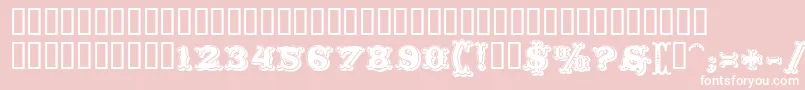 ToscaniaDecor-Schriftart – Weiße Schriften auf rosa Hintergrund