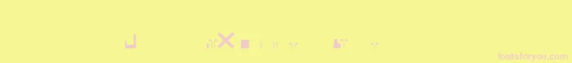 EsriNimaCityGraphicLn-fontti – vaaleanpunaiset fontit keltaisella taustalla