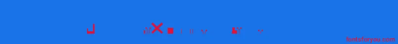 Czcionka EsriNimaCityGraphicLn – czerwone czcionki na niebieskim tle