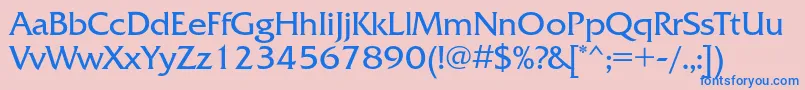 フォントFrizquadratac – ピンクの背景に青い文字