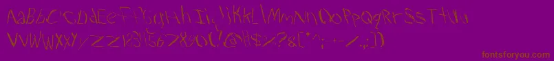 Travesty-fontti – ruskeat fontit violetilla taustalla