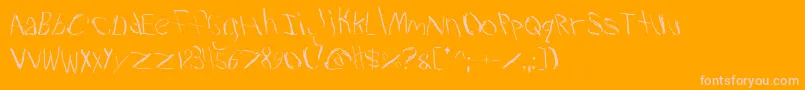 Travesty Font – Pink Fonts on Orange Background