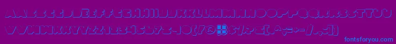 Landwo-Schriftart – Blaue Schriften auf violettem Hintergrund