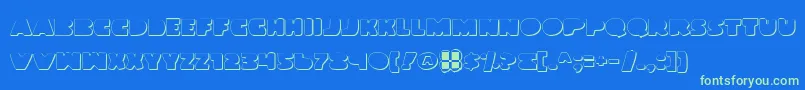 Landwo Font – Green Fonts on Blue Background