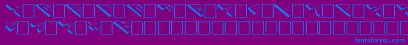 フォントCosmoscaps – 紫色の背景に青い文字