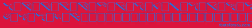 フォントCosmoscaps – 赤い背景に青い文字