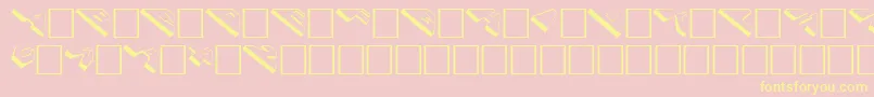 Cosmoscaps-Schriftart – Gelbe Schriften auf rosa Hintergrund