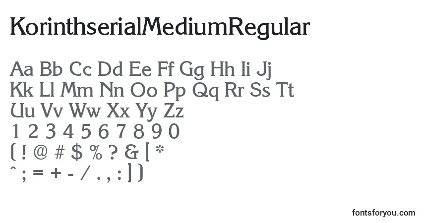 KorinthserialMediumRegularフォント–アルファベット、数字、特殊文字