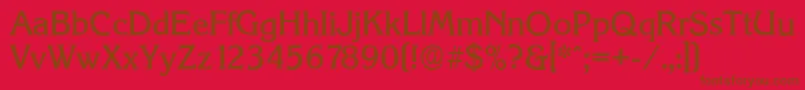 フォントKorinthserialMediumRegular – 赤い背景に茶色の文字