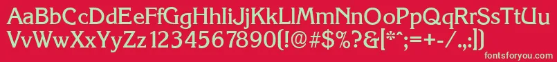 KorinthserialMediumRegular Font – Green Fonts on Red Background